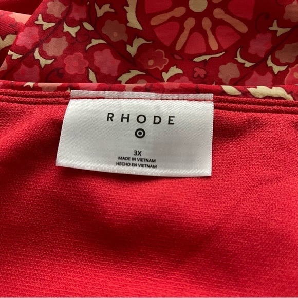 NEW Rhode Zinnia Floral High Rise Medium Coverage Bikini bottom red size 3X - Picture 8 of 13